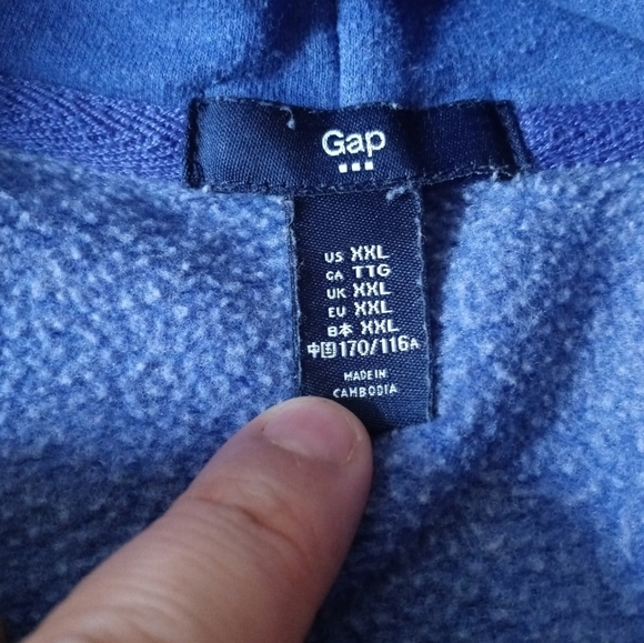 GAP  Logo Full -Zip Hoodie Sweater Jacket. Size XXL - Picture 6 of 8